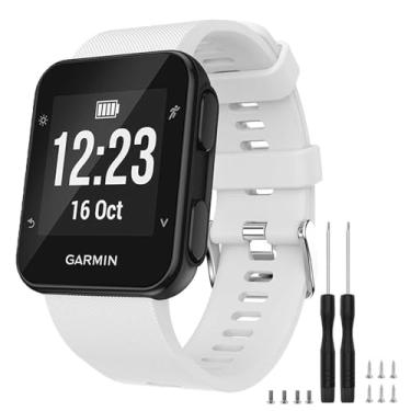 Imagem de TopPerfekt Pulseira Compatível Com Garmin Forerunner 35, De Substituição Silicone Macio Para Relógio Inteligente Adequada Pulsos 5,11 A 9,05" (130 230 Mm) (Branca)