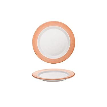 Imagem de Prato de serviço, pratos de jantar de melamina, pratos de sobremesa redondos de 25,4 cm, pratos de piquenique para festas em casa, festas, pratos leves resistentes a quebras (tamanho: 15,2 polegadas)