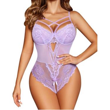 Imagem de Lingerie Avidlove Teddy Body, peça única, renda floral, feminina