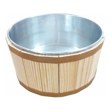 Imagem de Bacia para Pés, Kit Spa Tina Escalda Pes com Pedras Sal Bacia Pedicure Balde Newborn, Alivia Tensões Musculares E Reduz O Estresse Do Dia A Dia(Madeira Clara)