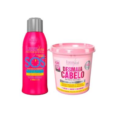 Imagem de Kit SOS 300ml e Máscara Desmaia Cabelo 350g Forever Liss