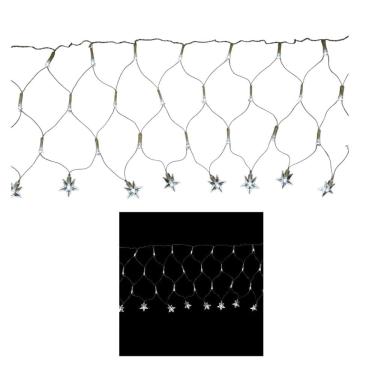 Imagem de Cortina LED Estrelas Branco - 8 Funções Pisca Pisca - 220V