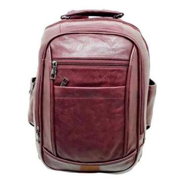 Imagem de Mochila Bolsa Notebook Divisória Couro Pu K155 Vinho - Sss