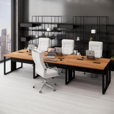 Imagem de Plataforma de Trabalho 6 Pessoas 360cm x 120cm Pé Metal F5 - F5 Office