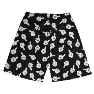 Imagem de Shorts Praia Verão Bermuda Short Mão Mickey Gesto White 71 - SMOKE, GG
