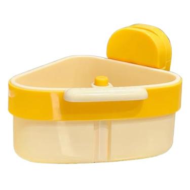 Imagem de Cesto de drenagem de pia design suspenso para pia de cozinha doméstica e coador de filtro de alimentos para lavar frutas vegetais com função de separação de água em verde ou amarelo 12 x 12 x 10 cm