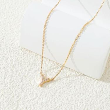 Imagem de 1 conjunto de letras A-Z banhado a prata com colar de diamantes para mulheres, colar feminino, joia fina, presente para mamãe, 48.5cm, Cobre, Sem Pedra Preciosa