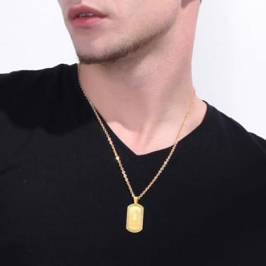 Imagem de Colar para homens e mulheres, pingente com fundo de aço inoxidável, signos do zodíaco, colar de Virgem, joias simples para presentes, one size, Aço inoxidável, Sem Pedra Preciosa