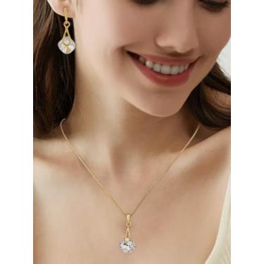 Imagem de 1 conjunto de colar com pingente de brincos de vidro, strass de cristal, losango, brincos pendentes para mãe, esposa, noiva, mulheres, festa, aniversário, festival, joias elegantes, presentes, 445 mm