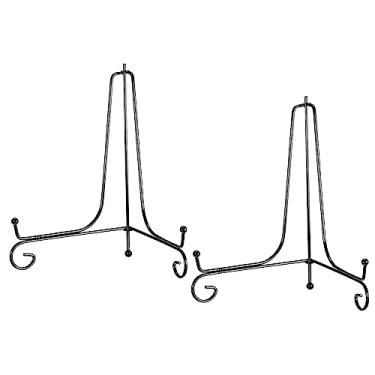 Imagem de Suporte de placa para exibição, 25 cm, 2 peças, suporte de placa decorativa de ferro, cavalete de metal, suporte dobrável para moldura de foto, preto