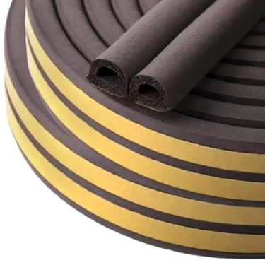 Imagem de Fita de proteção contra intempéries, excluidor de rascunho de janelas de portas autoadesivo anticolisão de borracha tipo D, isolamento acústico de borracha para tampa de rascunho de janela de porta