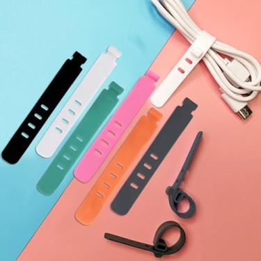 Imagem de Pacote com 12 abraçadeiras, alças reutilizáveis de gerenciamento de fios para carregador e organização de cabos de dados