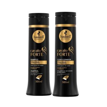 Imagem de Kit Shampoo E Condicionador Para Crescimento E Hidratação Haskell Cavalo Forte 300ml