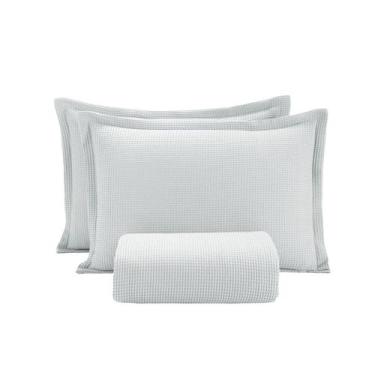 Imagem de Kit Colcha Casal Döhler Piquet Algodão 3 Peças, Cinza