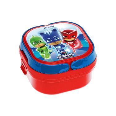 Imagem de Marmita Com 2 Compartimentos, Trava E Alças 660ml Pj Masks Decorado Pj Masks