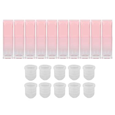 Imagem de Tubos recarregáveis ​​de brilho labial Recipientes de batom vazios de plástico de alta qualidade DIY rosa gradiente 6ml 10 unidades para amostras de brilho labial e projetos DIY