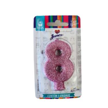 Imagem de Vela de aniversario rosa n 8 - Junco