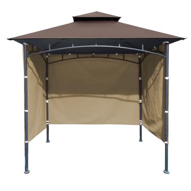Imagem de 3 peças de substituição para tenda de grelha, parede lateral, 1,5 m x 20,3 m para churrasqueira ao ar livre, para-sol (bege)