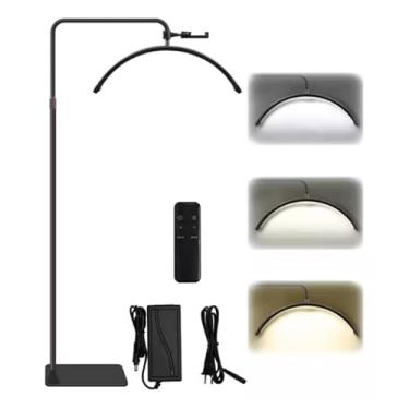 Imagem de Luminária LED Profissional para Estética, Arco Ajustável 360°, Base Plana, 3 Tons de Luz, com Controle Remoto, para Salão de Beleza, Spa, Limpeza de Pele, Manicure e Sobrancelhas