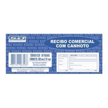 Imagem de Recibo Comercial com Canhoto 200x91mm 50Fls São Domingos