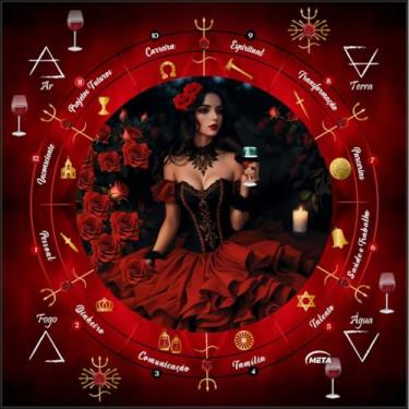 Imagem de Toalha Em Tecido da Pomba Gira para Jogo Cartas + Presente