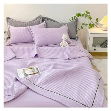 Imagem de Cobertor de verão com fio de bolha coreano, compatível com cama de casal, respirável, conjunto de edredom fino, lavável à máquina, conjunto de 3 peças ou colchas individuais, edredom para todas as