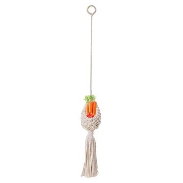 Imagem de Cesta suspensa de parede, suporte de bolsa de plantas boho, cesta de frutas de corda de algodão para banheiro, sala de estar, cozinha, porta