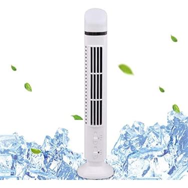 Imagem de YWangQiang Ventilador de torre USB portátil, ventilador de condicionamento, ventilador de mesa sem folhas 2 engrenagens resfriador pessoal condicionador ventilador silencioso ventilador oscilante para