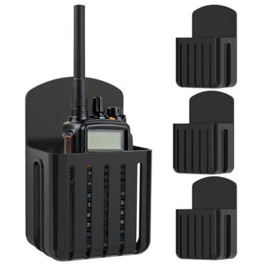 Imagem de Suporte de 4 peças para walkie talkies BAOFENG, suporte universal de rádio bidirecional para pxton, suporte de parede autoadesivo com suporte traseiro adesivo para Motorola Midland MOICO