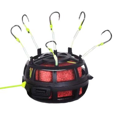 Imagem de Anzóis de peixe, armadilha de gaiola de isca, equipamento profissional de alimentador de para homens pescador de água doce bagre água salgada rio