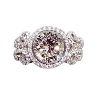 Imagem de Anel de declaração de zircônia cúbica acessório personalizado ideal para uso diário feminino casual festa formatura feriado aniversário amor joias presente, 7, Cobre, Sem pedra preciosa