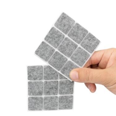 Imagem de Protetor Adesivo Feltro Quadrado 2,5cm Móveis Mesa Cama 18Un Cor:Bege 