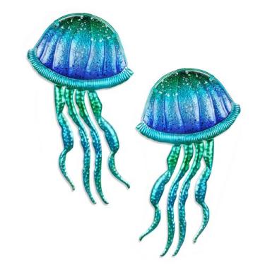 Imagem de Decoração de parede de medusa de metal LIFFY 38 cm, arte oceânica, 2 u