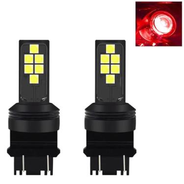 Imagem de SOCAL-LED 3156 3157 Lâmpada de pisca LED vermelho avançada 3030 SMD brilhante colorida DRL lâmpada de freio lanterna traseira de estacionamento, pacote de 2