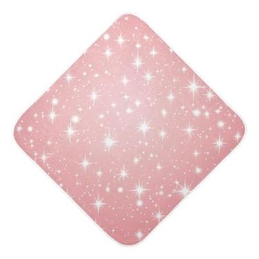 Imagem de STAYTOP Sparkling Stars Toalhas de bebê com capuz de musselina, toalha de banho super macia, toalhas de banho absorventes para banho recém-nascido unissex 76 x 76 cm