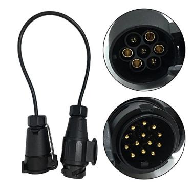 Imagem de Adaptador de Cabo Reboque 7 para 13 Pinos 12V Conector Fiação Plugue e Tomada Engate Elétrico Veículo