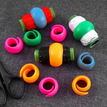 Imagem de Protetores de carretel de linha, 10 peças de suporte de linha atualizado, mantém o carretel de linhas limpo, organizado para carretéis de linha de máquina de costura e bordado