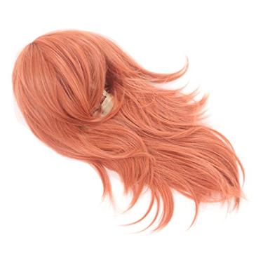 Imagem de aqxreight Peruca Longa Em Camadas Laranja Marrom para Mulheres Fofo boné Ajustável de Alta Densidade Anime Cosplay Peruca Sintética como Cabelo e você Confiança Laranja Emaranhado Cor Sintética Elegante Anti