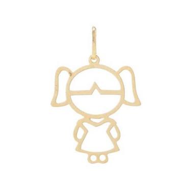 Imagem de Pingente Menina E Menino Vazado Liso 14mm - Ancia Jias e Semijoias, Me