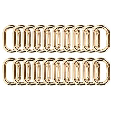 Imagem de Zerodis Clipes Ovais de Fivela de Mola de 20 Peças, Fechos de Chaveiro de Liga de Metal para Bolsas e Artesanato, Busca de Joias Pretas Douradas Prateadas (Ouro)