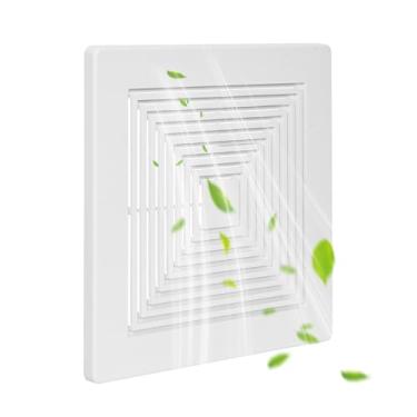 Imagem de PTLEVYN Capa de exaustor de banheiro branca fosca grade de ventilador de teto de banheiro com substituição de mola ventilador quadrado de teto ou parede exaustor, grade de ventilador de teto, capa de