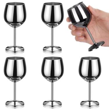 Imagem de Remerry Conjunto de 6 copos de aço inoxidável de 67 g de metal mini copo de vinho pequeno reutilizável preto copos de shot para bar para degustação de conhaque beber snifter uísque bourbon tequila bar