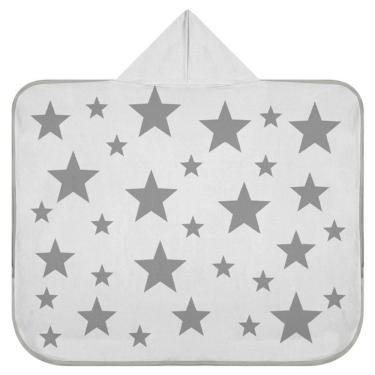 Imagem de Toalha Baby C/ Capuz Tecebem Estampada Kinder Filipa 70cmx90cm Cinza