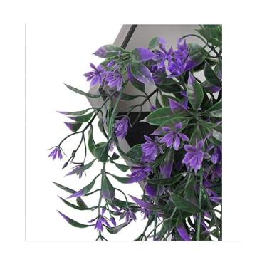 Imagem de Planta de hera artificial roxa 2 peças para decoração casamento jardim festa e interior plástica suspensa falsa com aparência natural exuberante sem m