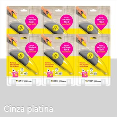 Imagem de Rejunte Renova Fácil Pronto Para Uso Quartzolit 120ml Kit 6, Cinza Pla