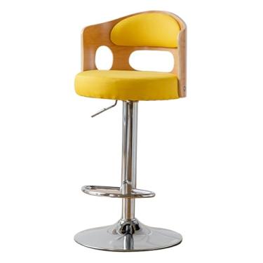 Imagem de Banquetas de bar ajustáveis giratórias de 360° de couro PU altura banquetas de bar modernas estofadas grande base cadeira para cozinha ilha bar bar pub (cor: PU branco, tamanho: 63-85 cm) (algodão