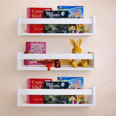 Imagem de Kit 3 Prateleiras Livros Nichos Parede Decorativos Estante Organizadora