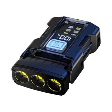 Imagem de Lanterna Mini LED Portátil Recarregável USB EDC Com Display De Bateria