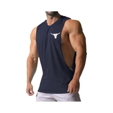Imagem de Camiseta Sem Mangas Masculina Com Estampa De Touro, Estilo Musculoso E