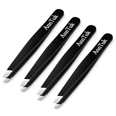 Imagem de Tweezers Set, Anntuk Stainless Steel Slant Tip and Pointed Eyebrow Tweezers - Great Precision for Facial Hair, Ingrown Hair, Splinter, Tick Remover and Blackhead
